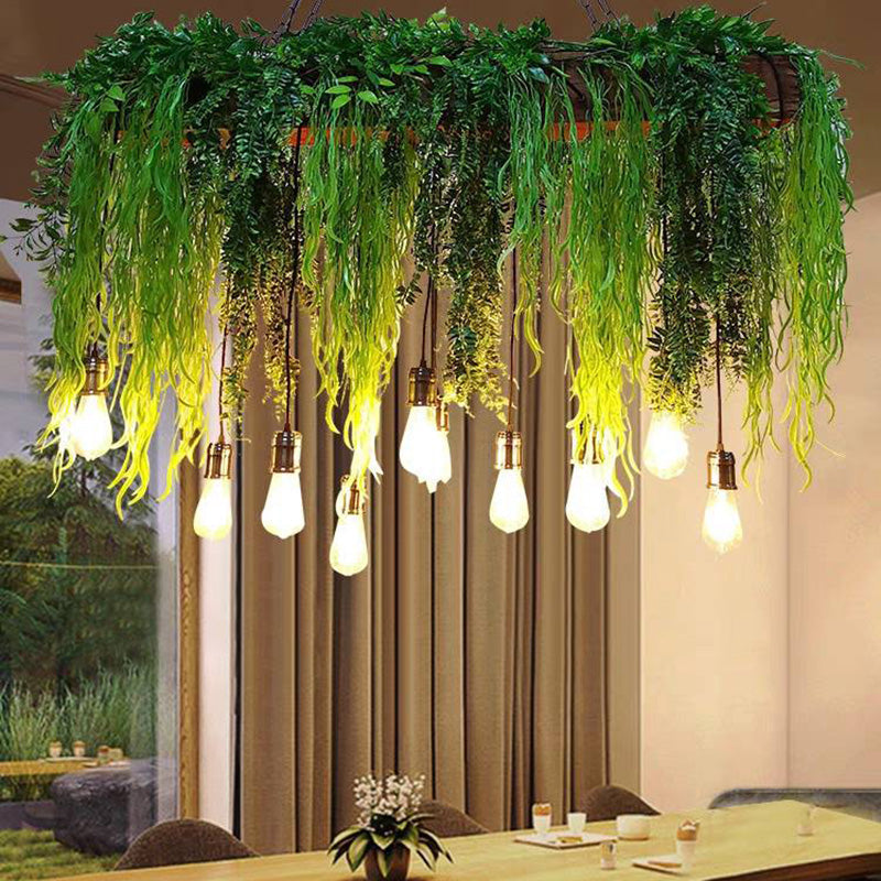 Ritta Natural Decorative Rectangular Plant Pendant Light