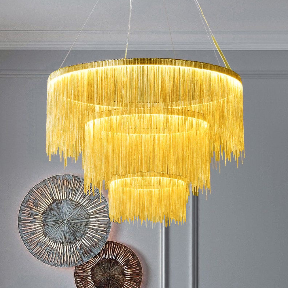 Arisha Tassel Chain Art Deco Pendant Light Living Room Hall