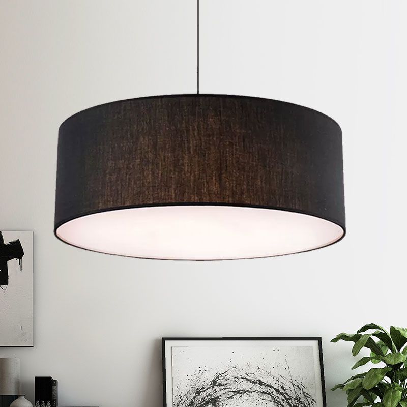 Ritta Modern Fabric Drum Pendant Light Fabric Farmhouse