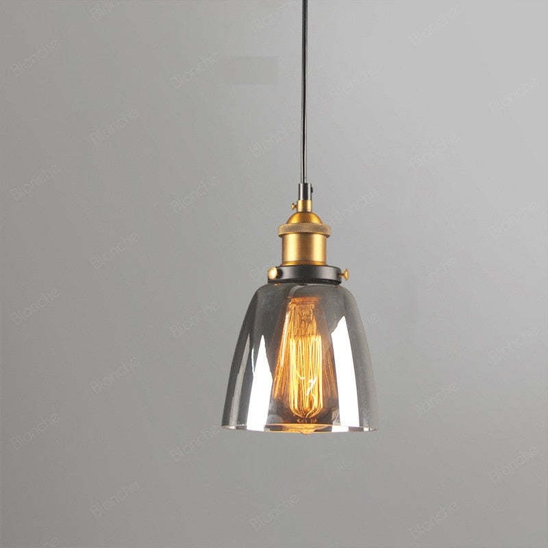 Arisha Industrial /Glass Pendant Light Dining Room