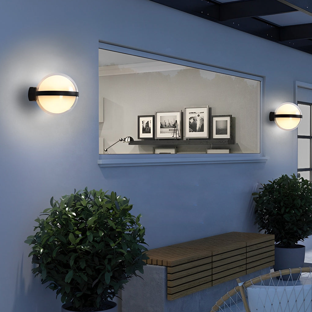 Sirea Creative Round LED Iron Outdoor Wall Lamp