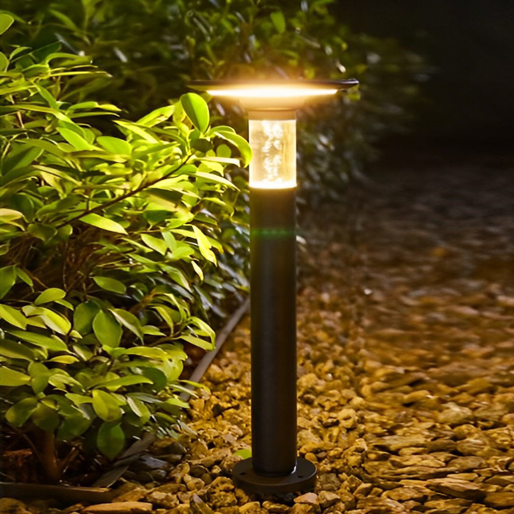 Nancy Solar Round Top Disk Aluminum Down Path Lighting