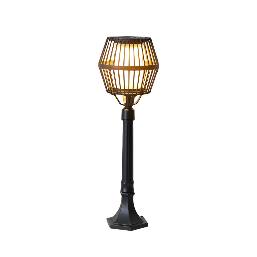 Deirdre Modern Solar Caged Aluminum Outdoor Lanterns