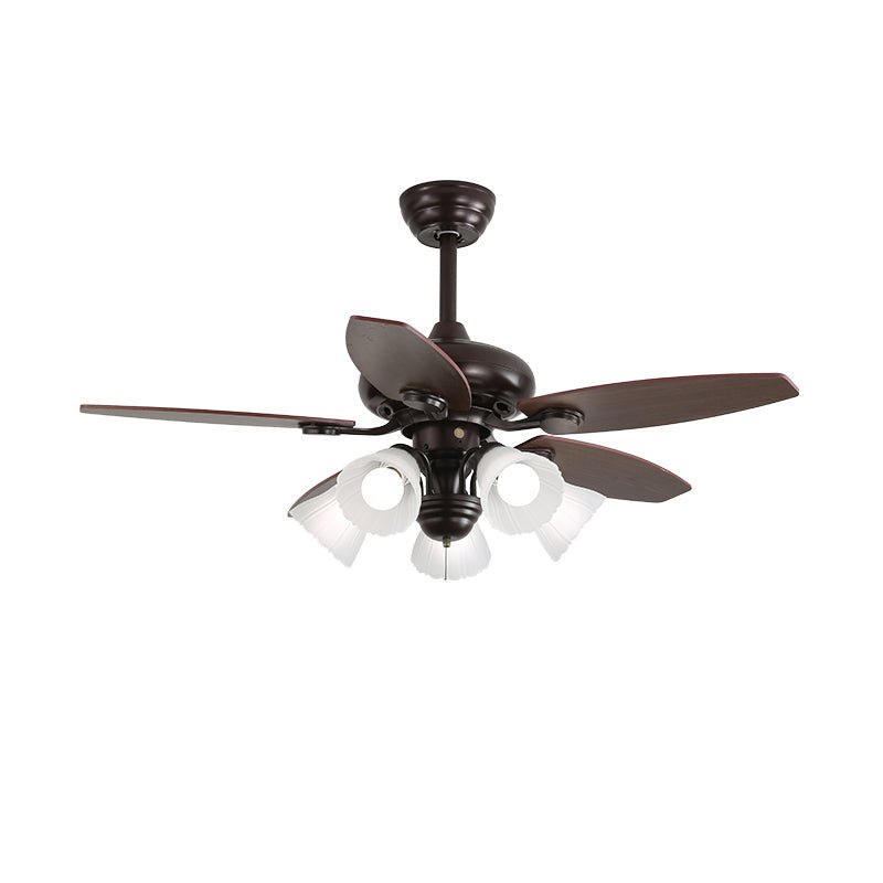 Elvael Classic Wood Glass Ceiling Fan Light