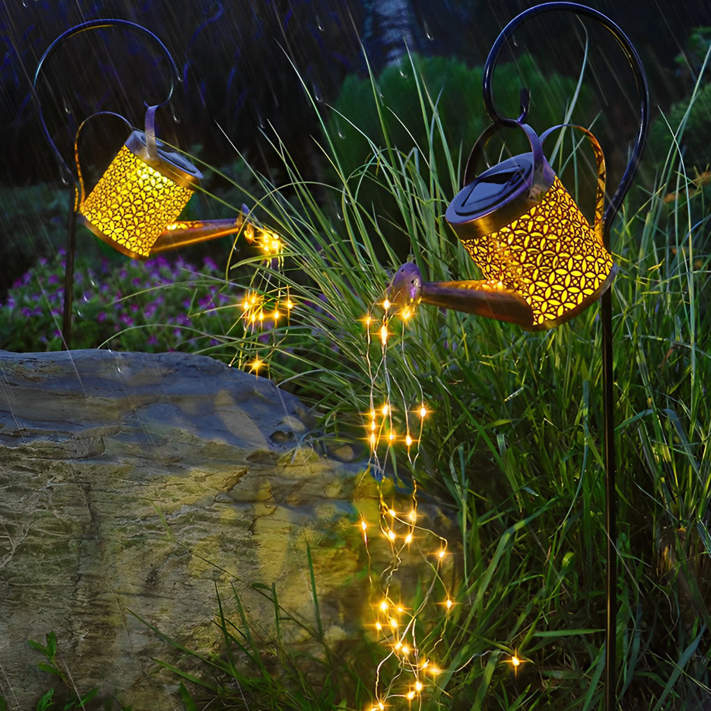 Liia Kettle LED Solar Unique Efficient Iron Outdoor Light