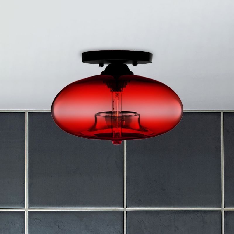 Arisha Industrial Art Deco Globe Flush Mount Ceiling Light