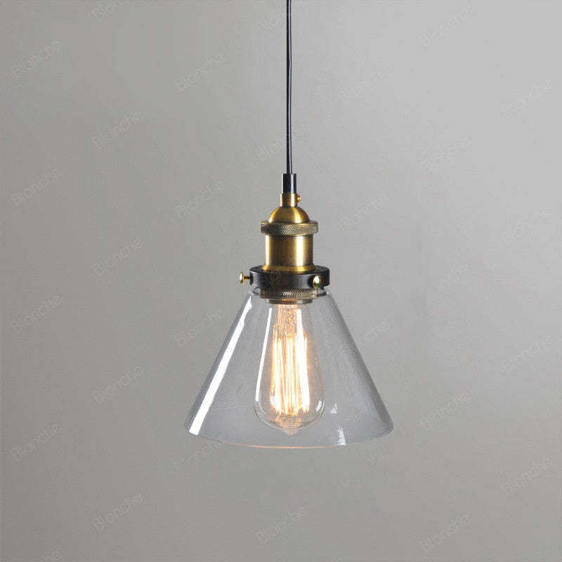 Arisha Industrial /Glass Pendant Light Dining Room