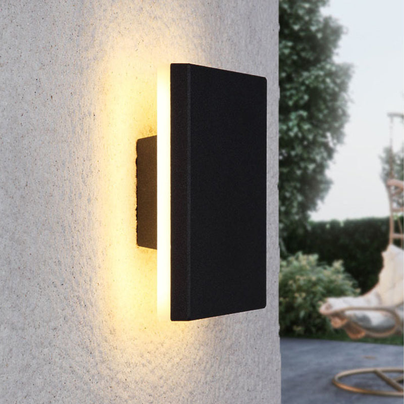Ray Minimalist Round Square Outdoor Wall Lamp LED