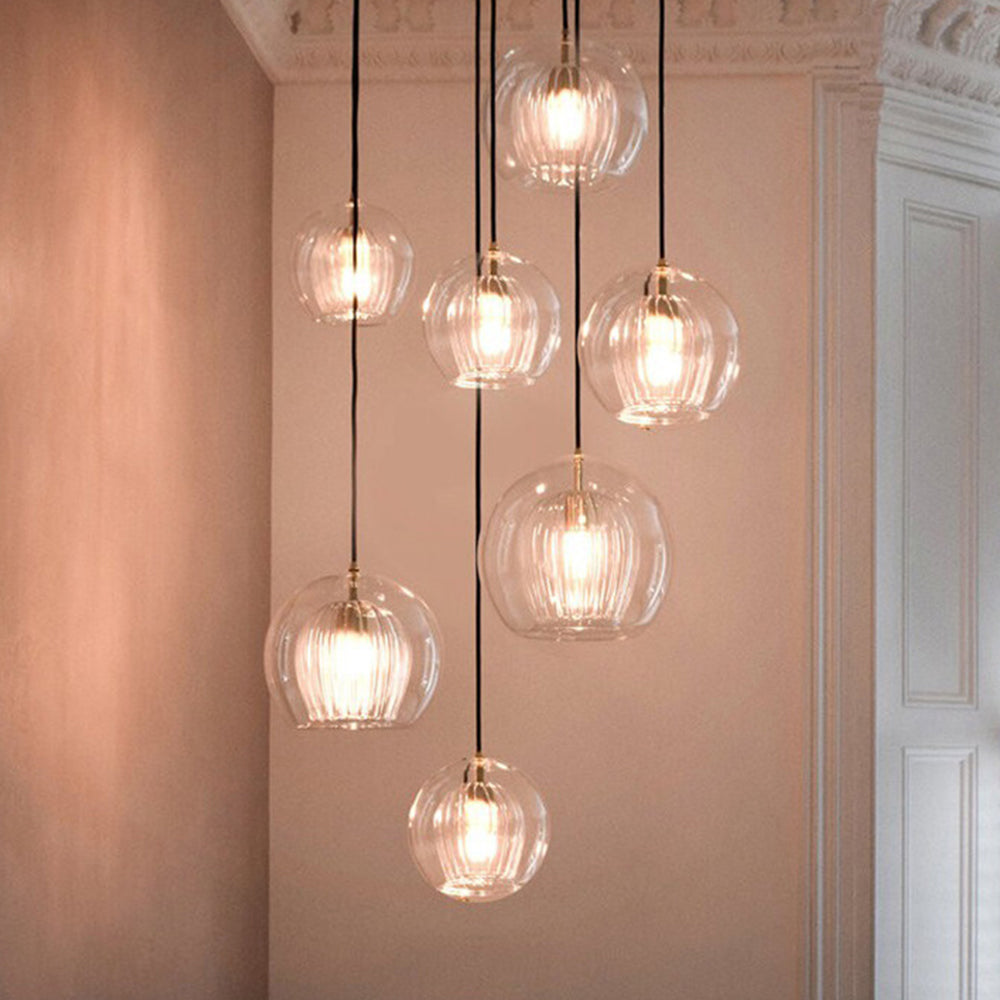 Valentina Nordic Glass Globe Pendant Light Bedroom - Neutral Decor