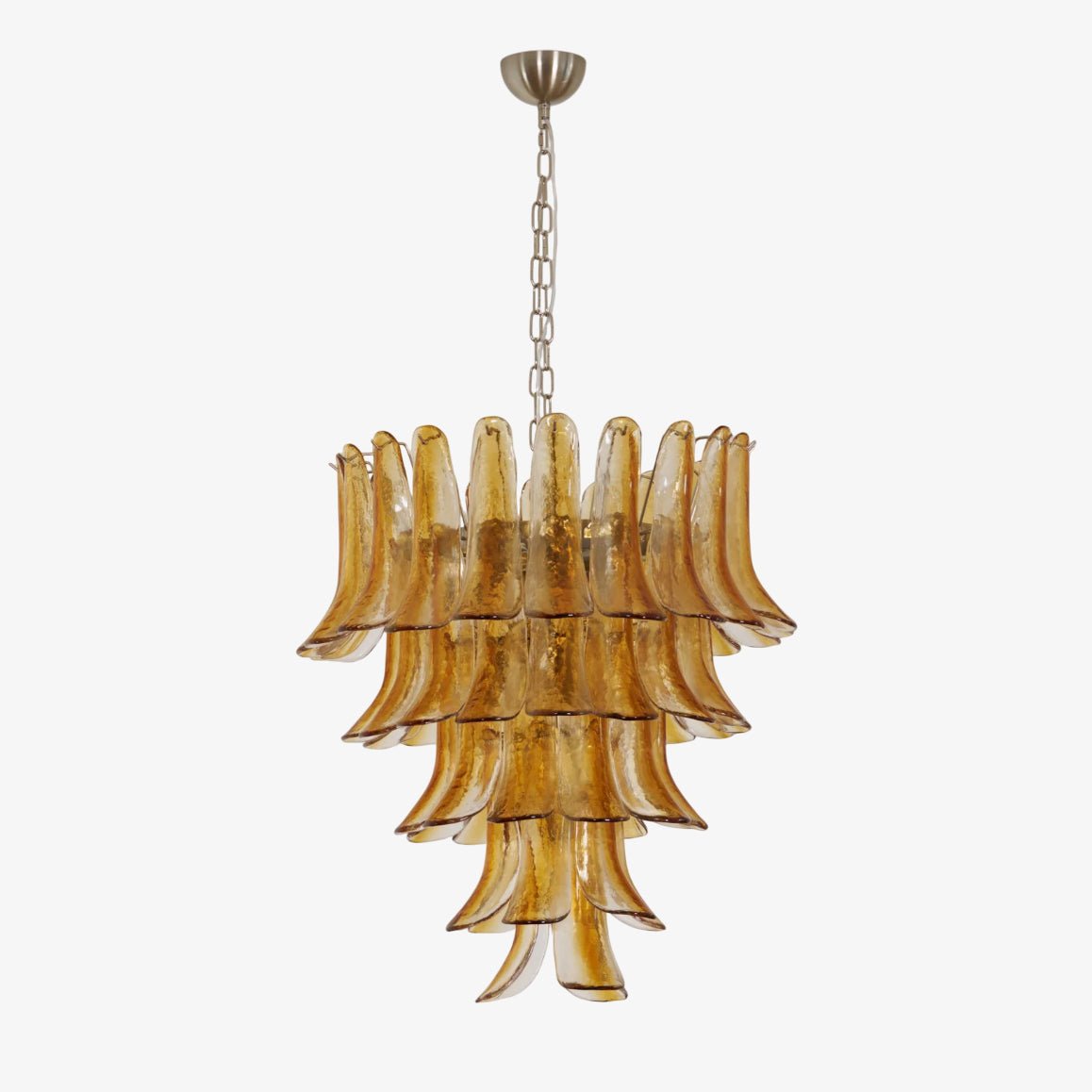 Liorisissa Chandelier Amber Lily Murano Glass Layered Centerpiece