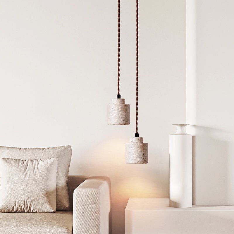 Elemental Travertine Mini Pendant Lamp