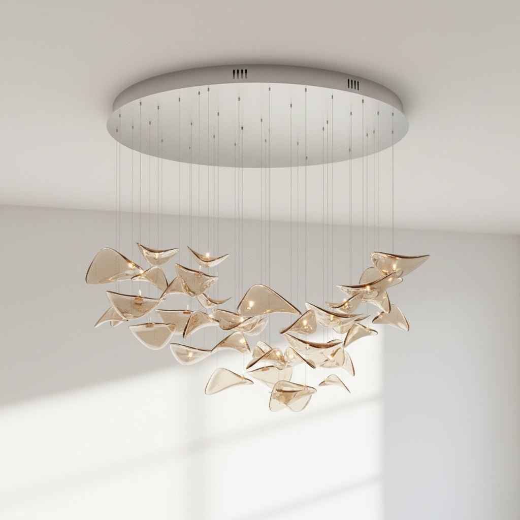 Orinthal Wave Floating Leaf Chandelier