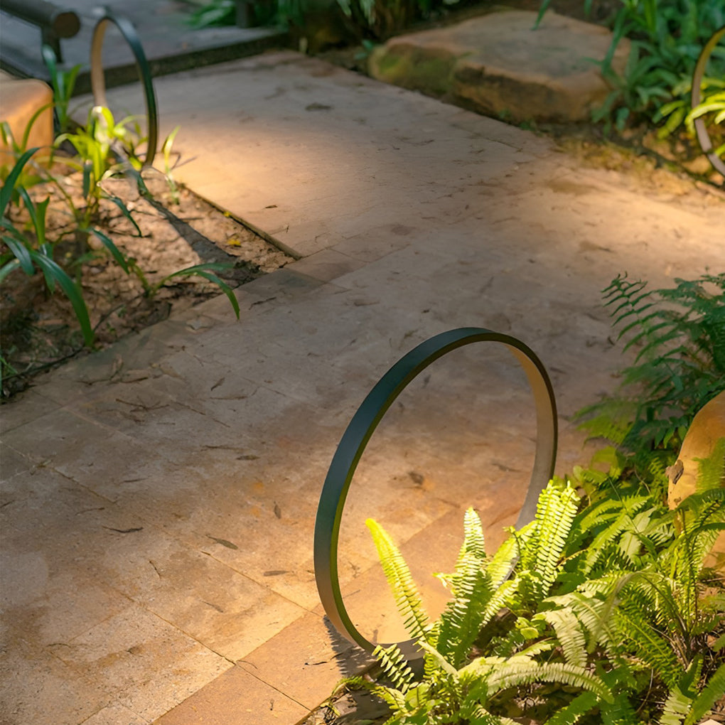Floyd Elegant Circular Ring Aluminum Outdoor Pathway Light