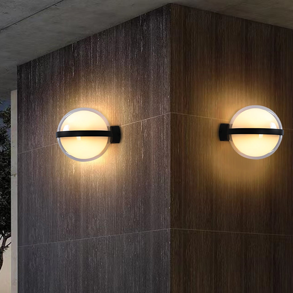 Sirea Creative Round LED Iron Outdoor Wall Lamp