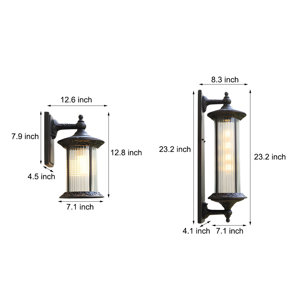 Silas Coffee Gold Vintage Aluminum Outdoor Wall Lights