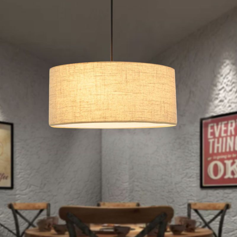 Ritta Modern Fabric Drum Pendant Light Fabric Farmhouse