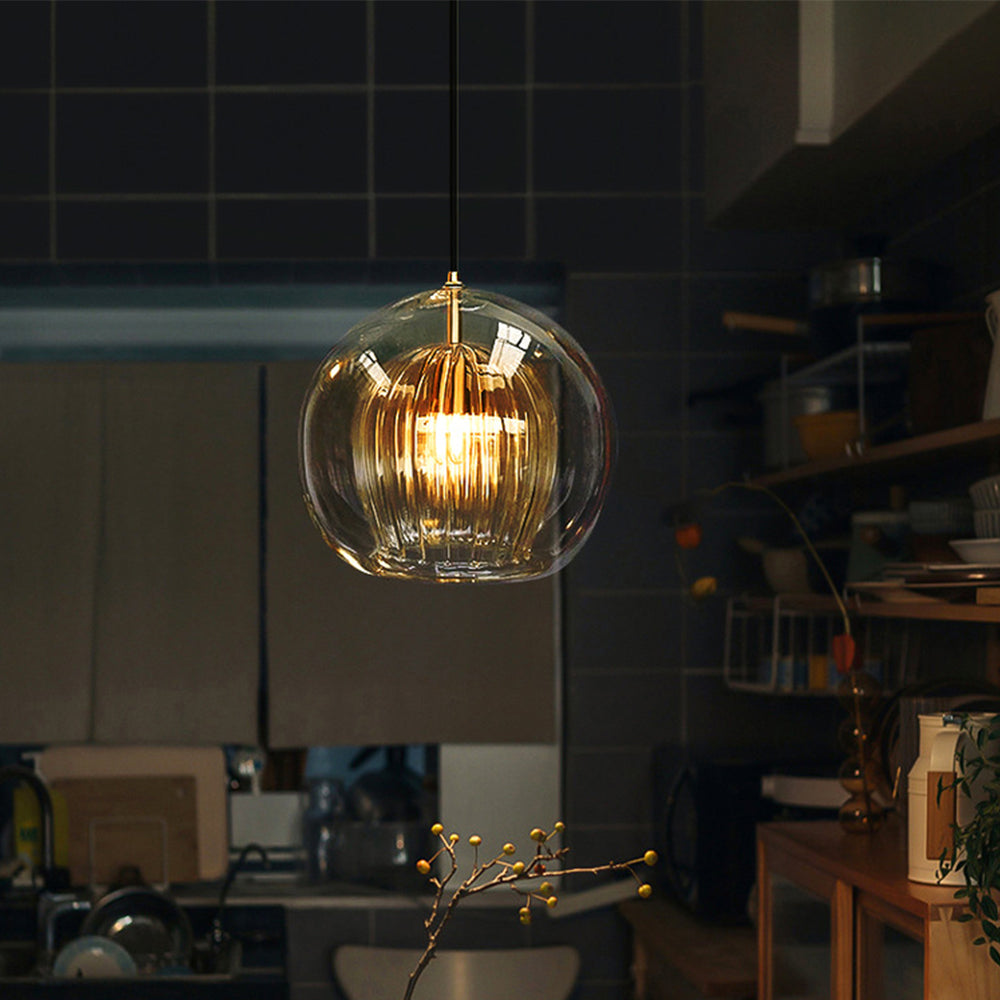 Valentina Nordic Glass Globe Pendant Light Bedroom - Neutral Decor