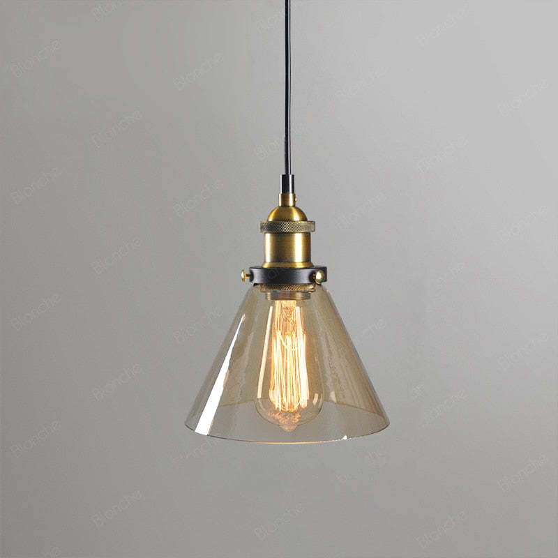 Arisha Industrial /Glass Pendant Light Dining Room