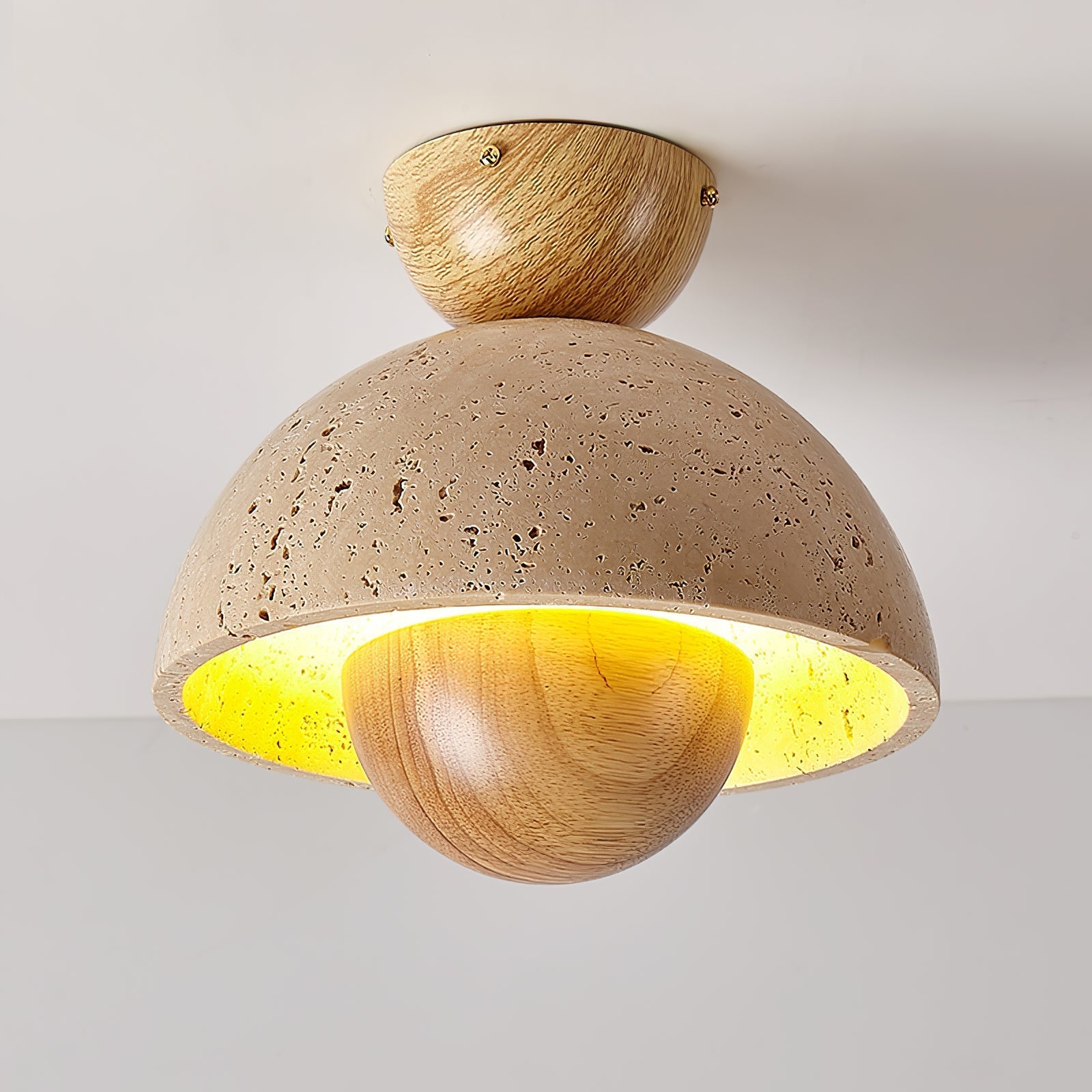 Tavivel Travertine Wood Ceiling Light