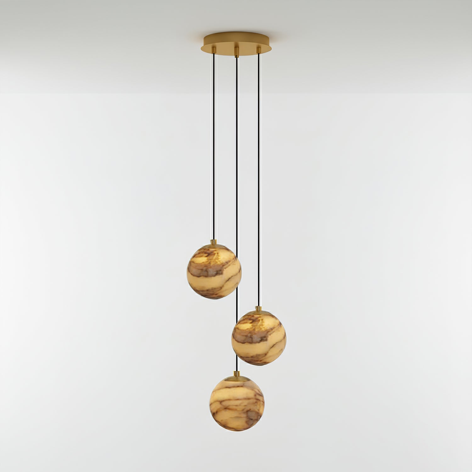 LUX Alabaster Cluster Chandelier Staircase