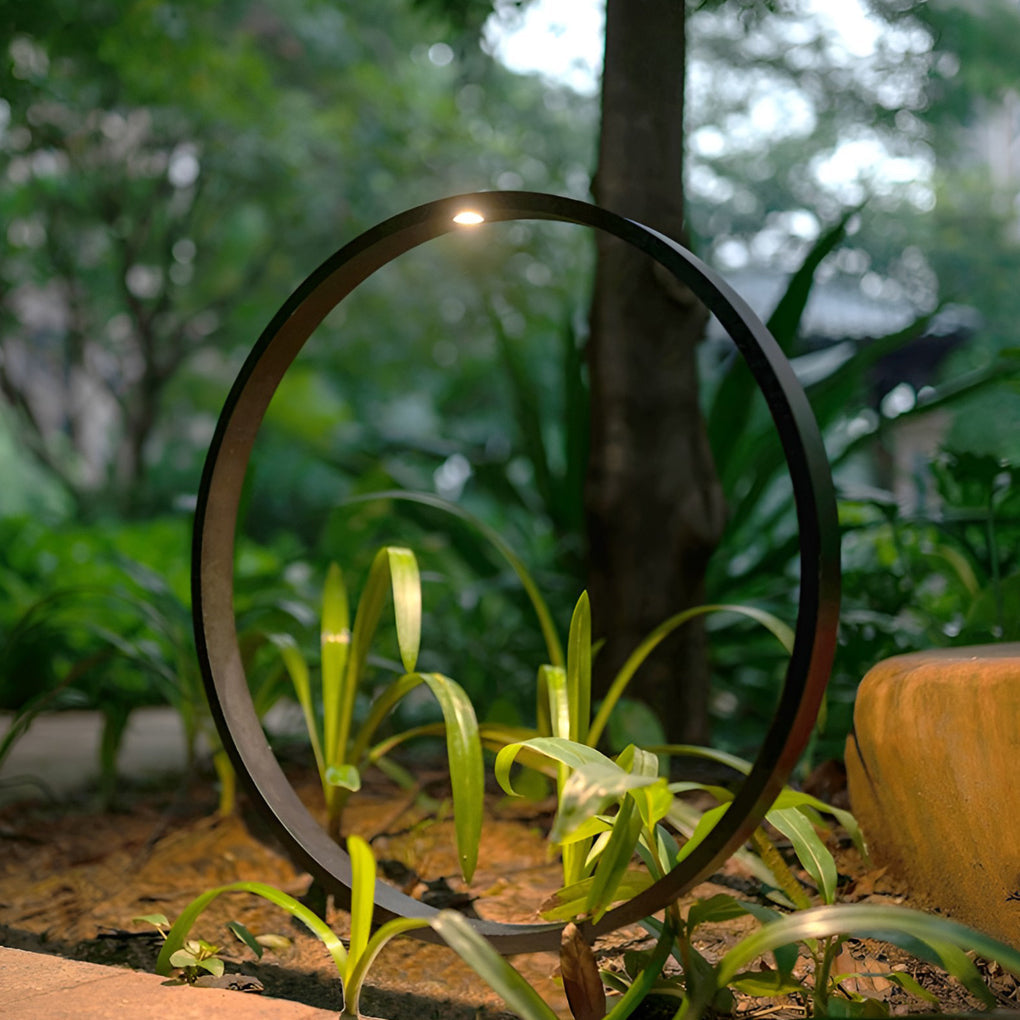 Floyd Elegant Circular Ring Aluminum Outdoor Pathway Light
