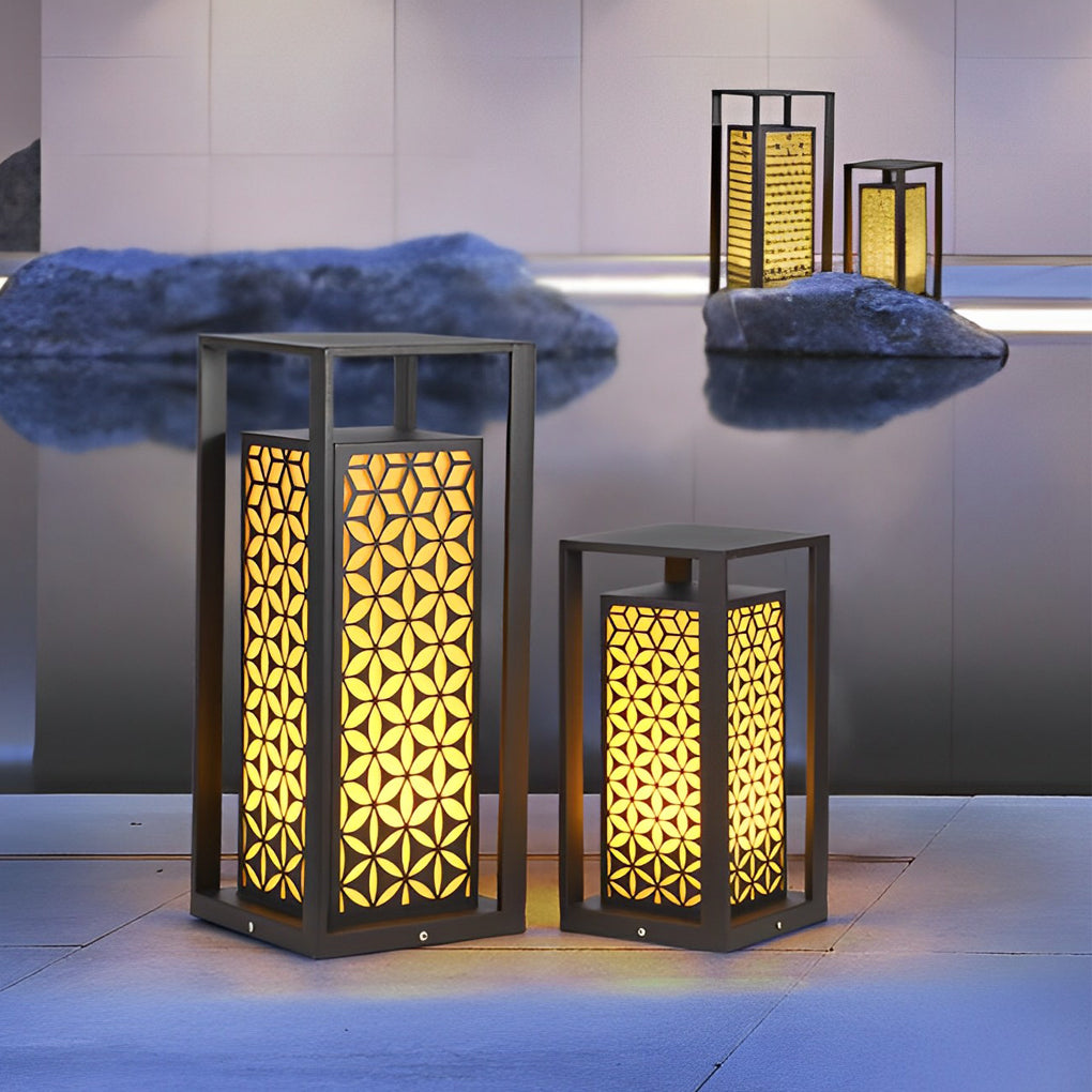 Gala Floral Pattern Unique Modern Metal Pathway Lights