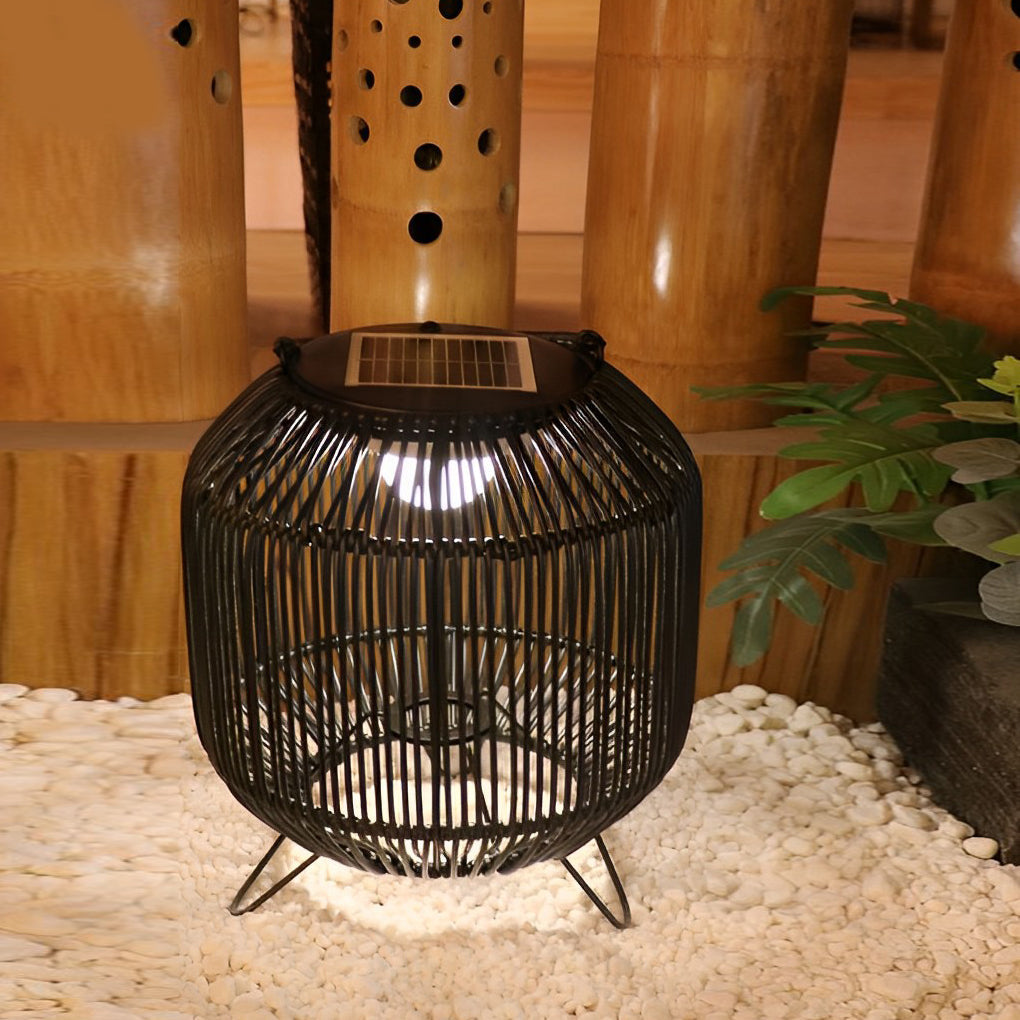 Jasmin Portable LED Retro Rattan Powered Outdoor Light