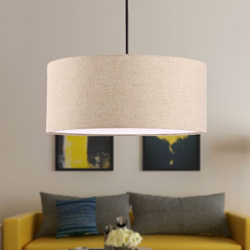 Ritta Modern Fabric Drum Pendant Light Fabric Farmhouse