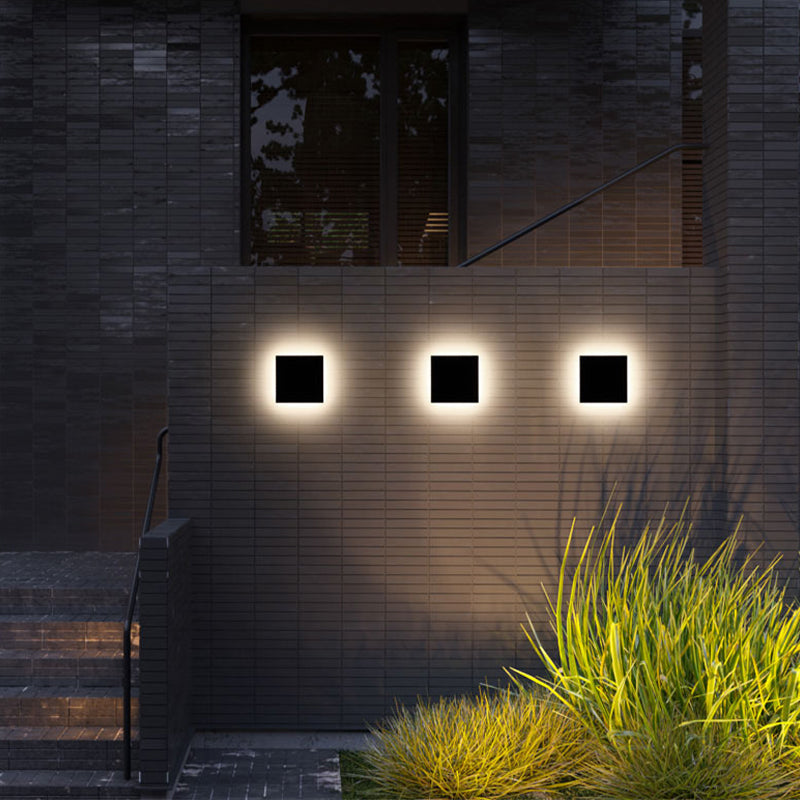 Ray Minimalist Round Square Outdoor Wall Lamp LED