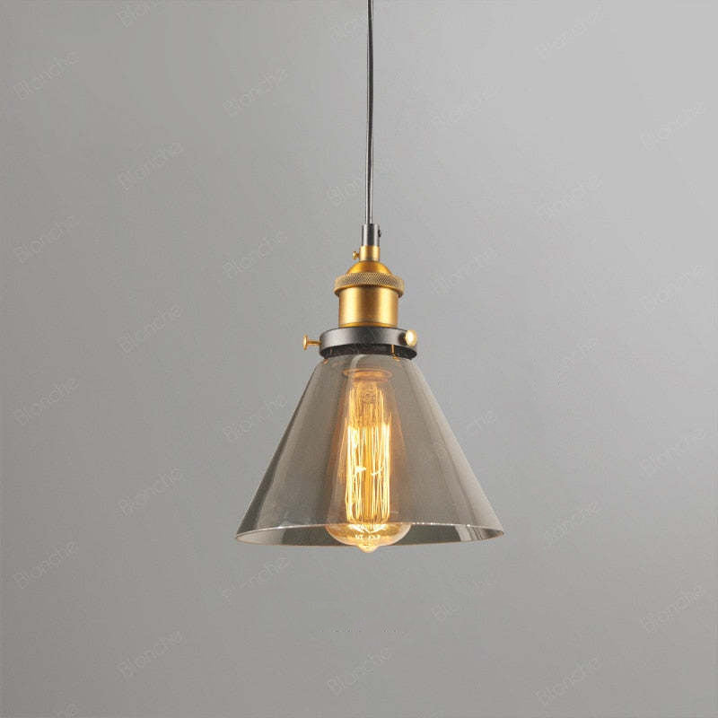 Arisha Industrial /Glass Pendant Light Dining Room