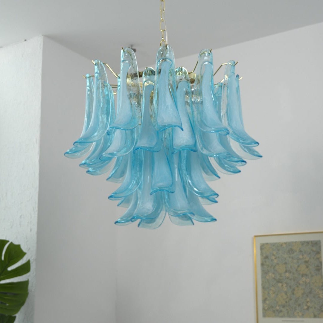 Elio Azure Drift Glass Chandelier