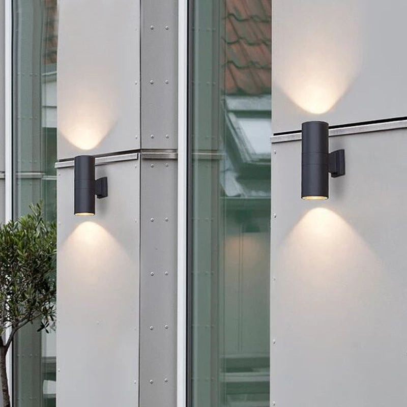 Ray Minimalist Double-headed LED Outdoor Wall Lamp Glass Garden Corridor