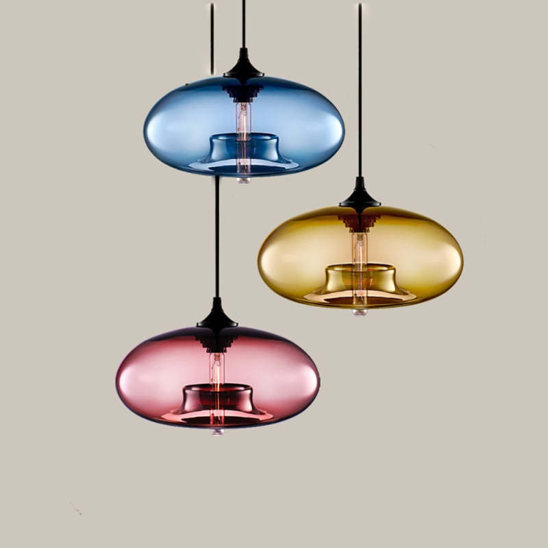 Valentina Modern Bread Shaped Glass Pendant Light 6 Color Living Room
