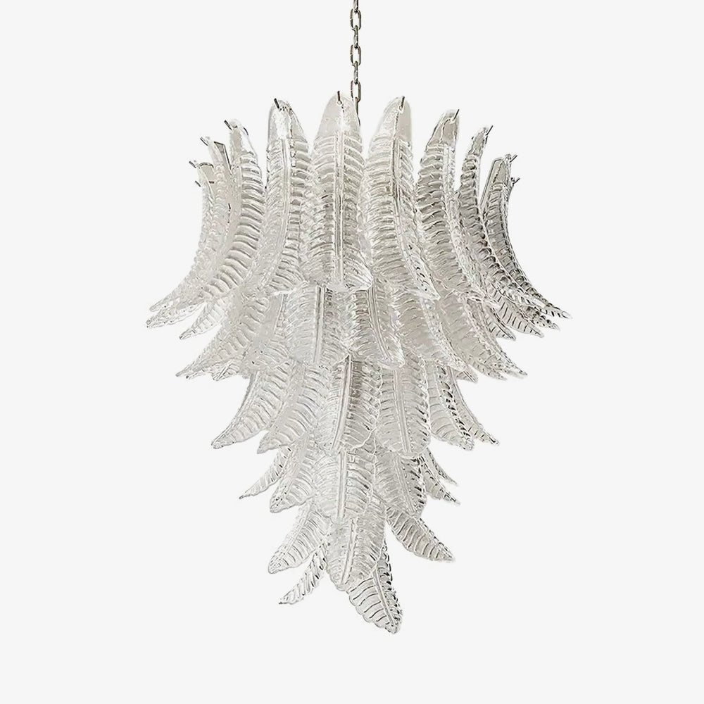 Eirineon Chandelier Clear Glass Leaf Cascading Elegant