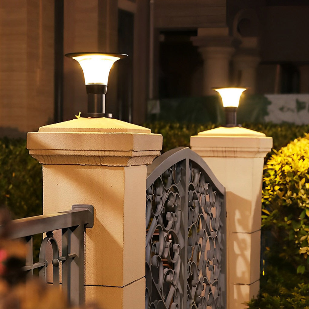 Juli Round LED Modern Aluminum Outdoor Fence Post Pillar Lamp
