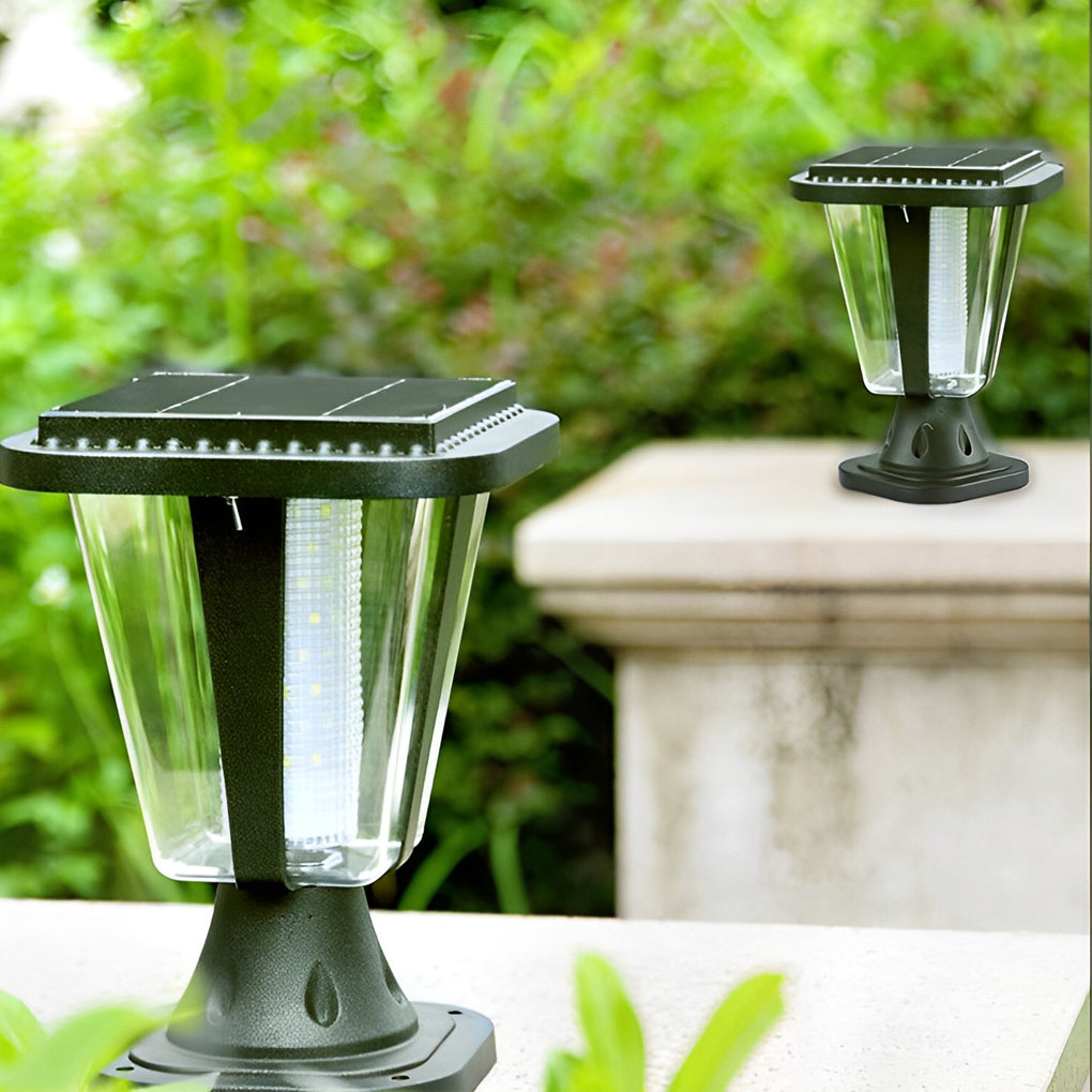 Smll LED Motion Sensor Modern Aluminum Outdoor Post Caps Lights