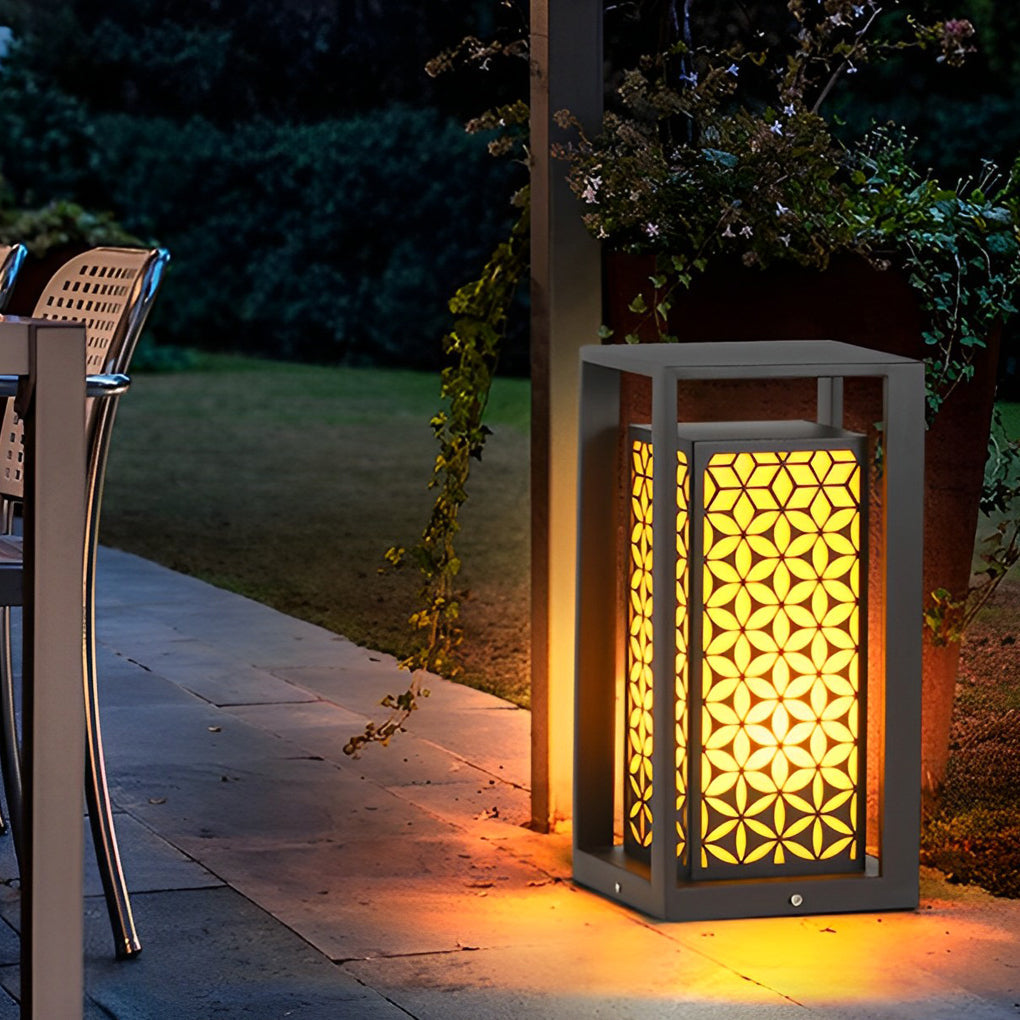 Gala Floral Pattern Unique Modern Metal Pathway Lights