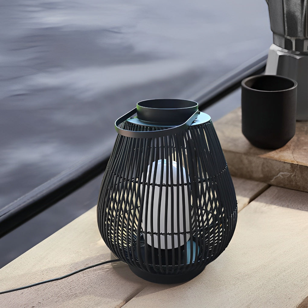 Ramo Portable Modern Woven Iron Outdoor Pillar Light