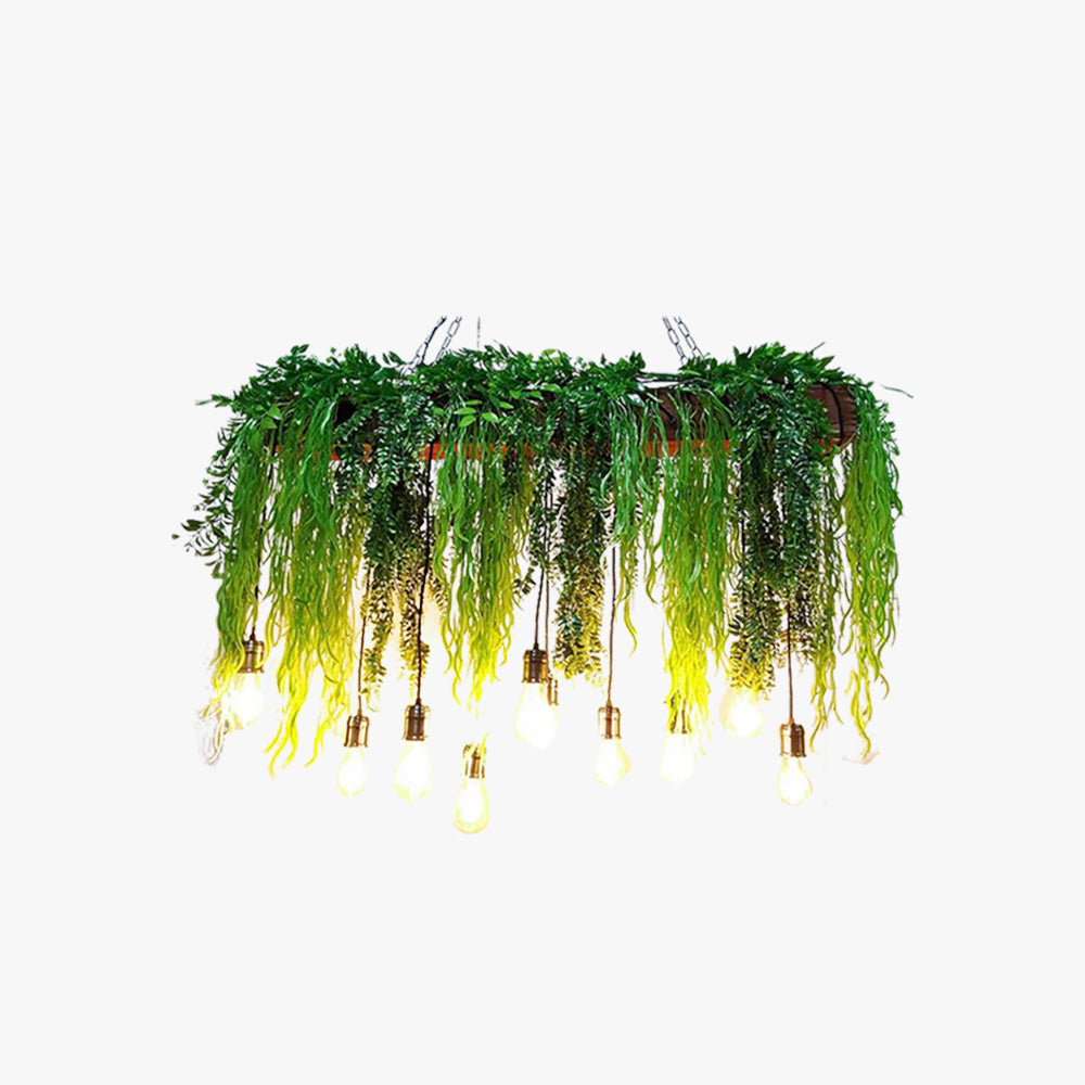 Ritta Natural Decorative Rectangular Plant Pendant Light