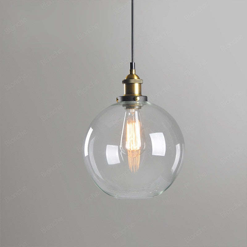Arisha Industrial /Glass Pendant Light Dining Room