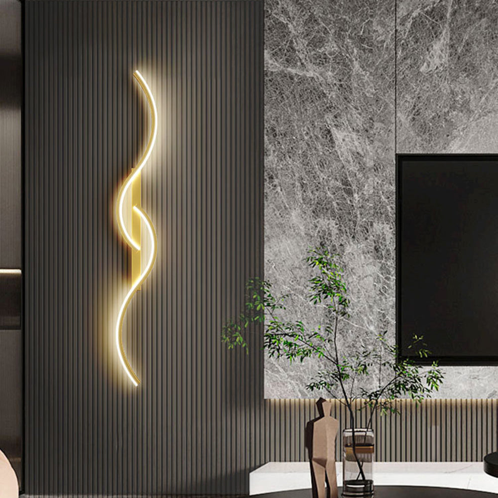 Arisha Modern Linear Wave Bedroom Wall Lamp Living Room
