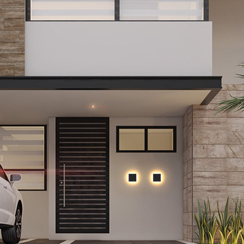 Ray Minimalist Round Square Outdoor Wall Lamp LED