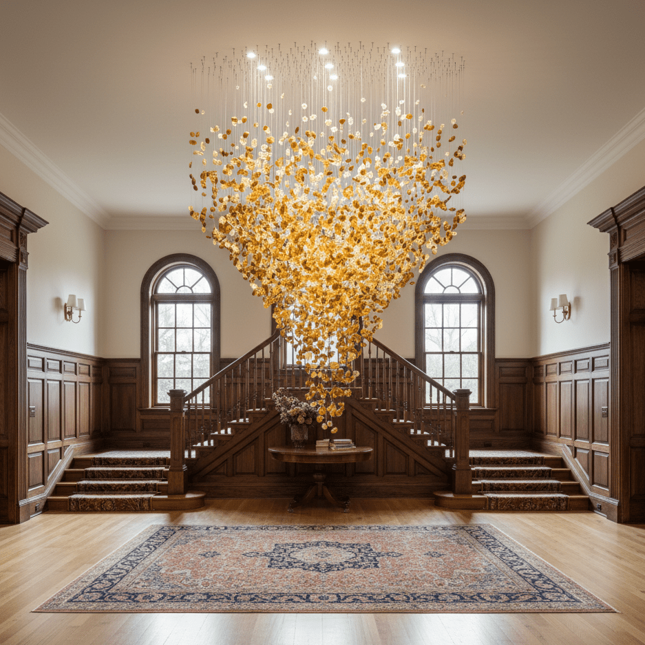 Polychrome Mineral Quartz Cascade Chandelier
