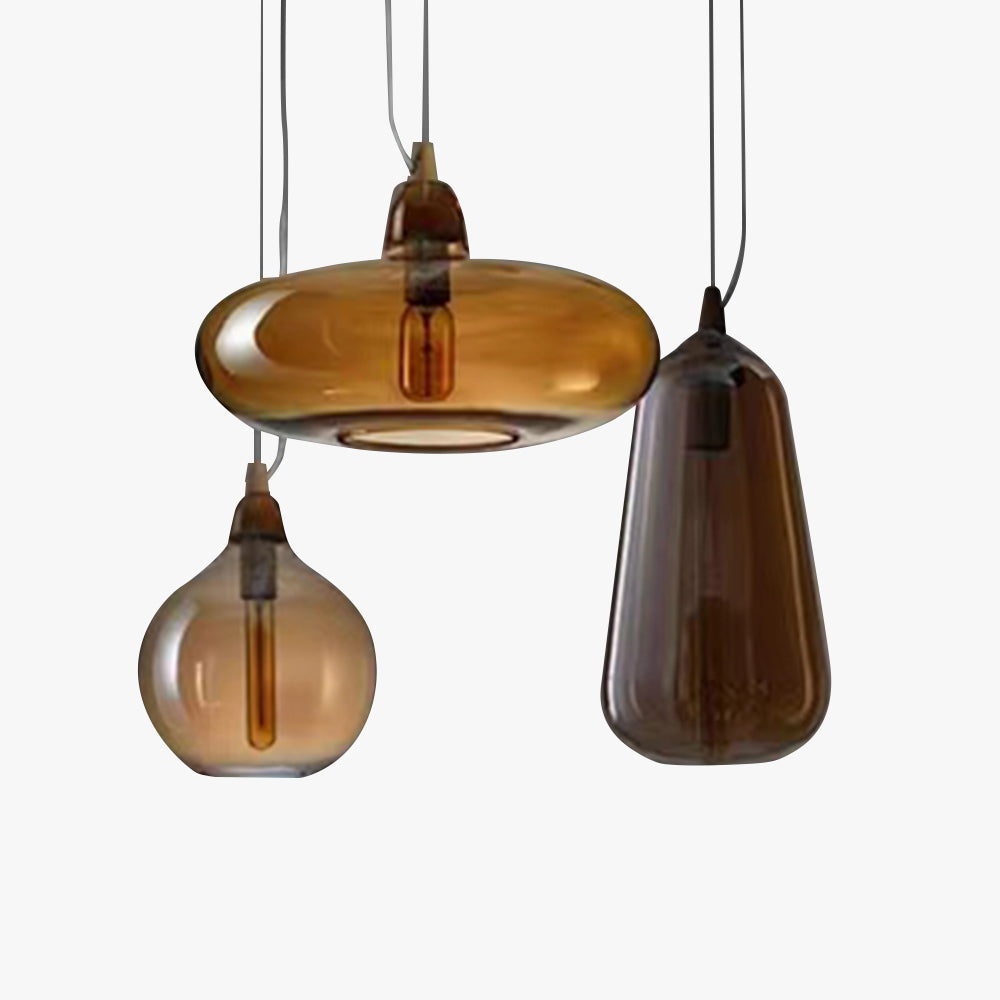 Valentina Modern Art Amber Pendant Light Glass Bedroom