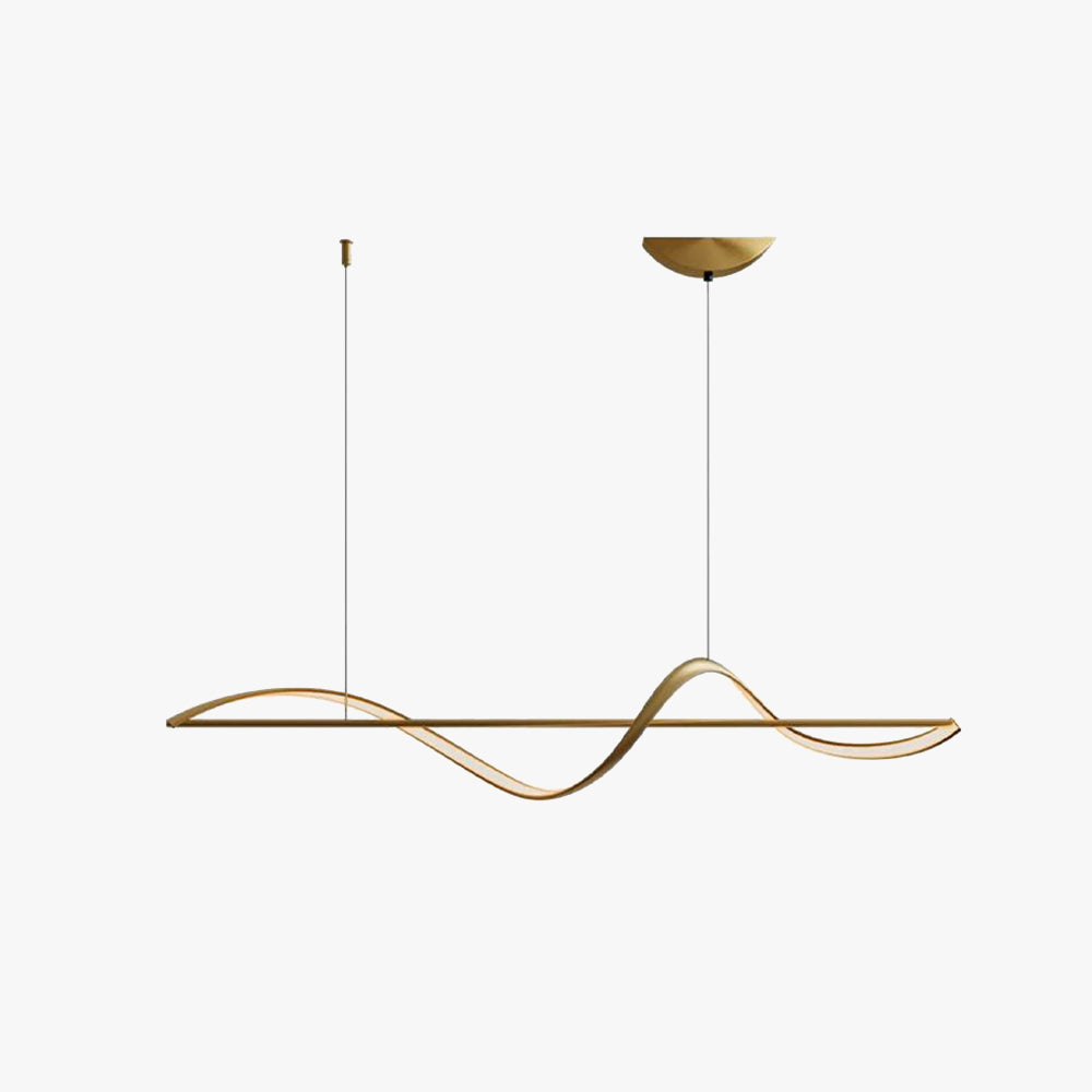 Arisha Pendant Light Wave Minimalist Designer Brass Art Gallery