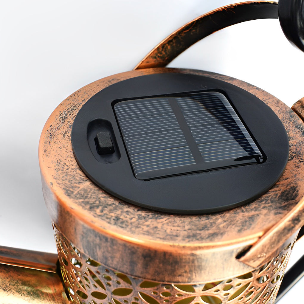 Liia Kettle LED Solar Unique Efficient Iron Outdoor Light