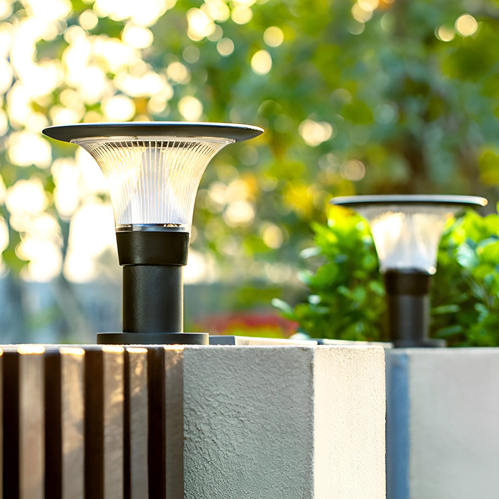 Juli Round LED Modern Aluminum Outdoor Fence Post Pillar Lamp