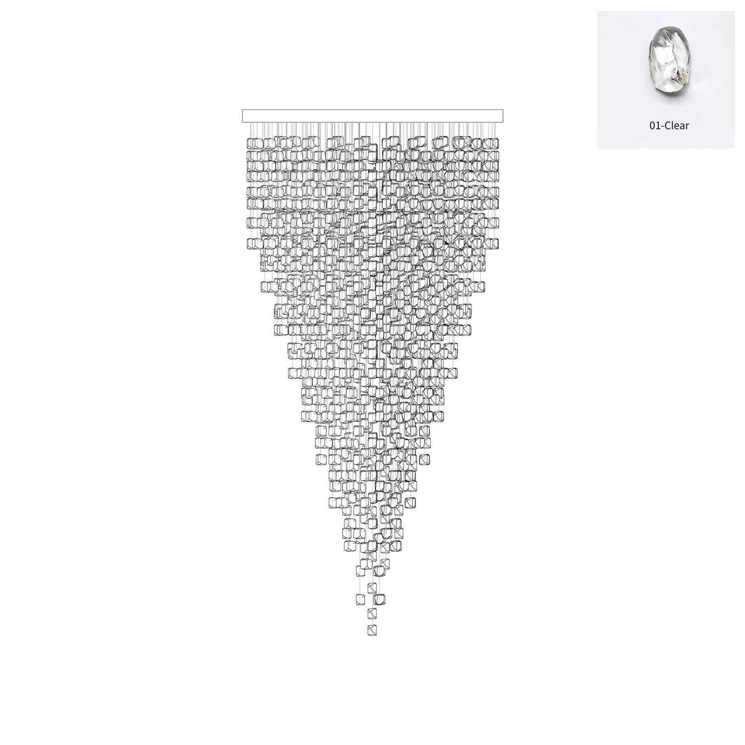 Belora Postmodern Luxury Stone Crystal Chandelier