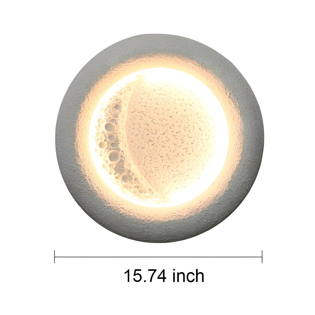 Berha Creative Moon LED Modern Concrete Outdoor Wall Lamp