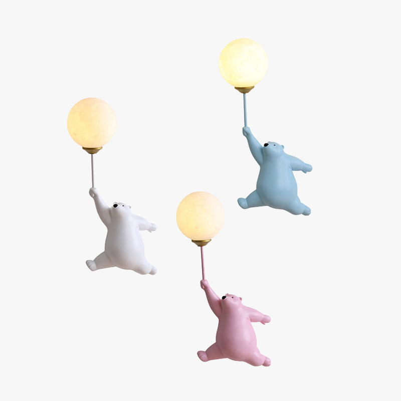Aria Wall Reading Lamp Bear Balloon Children Bedroom/Bedside/Study